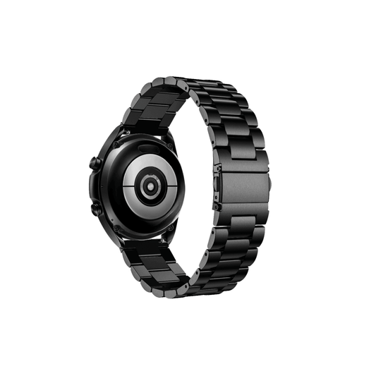 Samsung Galaxy Watch mit schwarzem Edelstahlarmband – robuster Look von Smartbandz