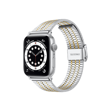 Elysium Edelstahlarmband in Silber-Gold – zweifarbiger Luxuslook für deine Apple Watch