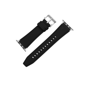 Luxe Echtleder-Armband Schwarz für Apple Watch – klassisches Design, feine Nähte und edle Optik.