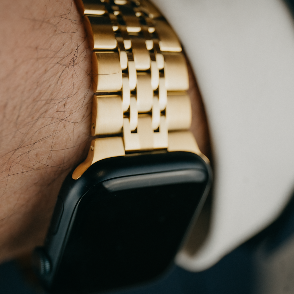 Allure Edelstahlarmband in Gold für Apple Watch, luxuriöses Design am Handgelenk