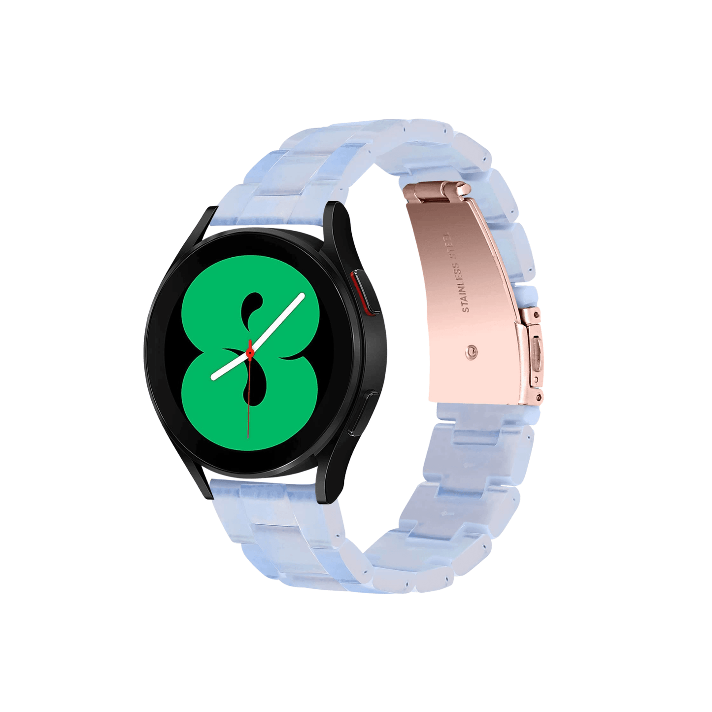 Noble Resinarmband in Ice Blue – einzigartiger Blauton mit glänzender Struktur, stilvolles Accessoire für 20 mm Smartwatches
