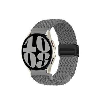 TrailMaster Textilarmband in Grau – modernes, geflochtenes Design mit Magnetverschluss für Smartwatches (Samsung, Garmin, Amazfit)
