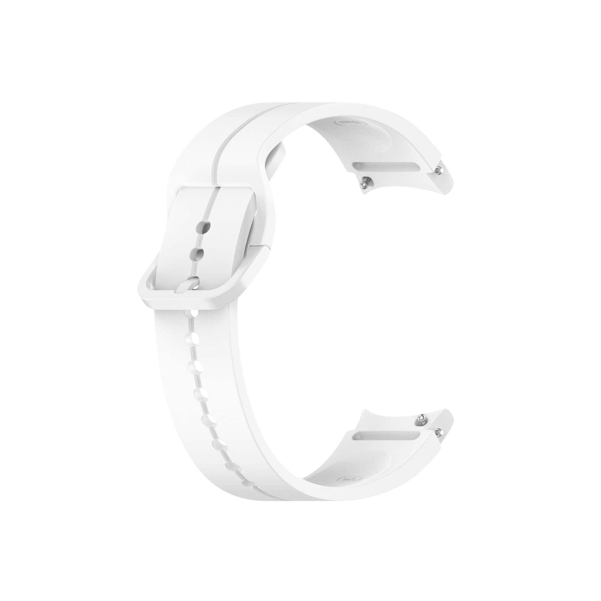 Erstes Armband-Segment in Weiß mit robuster Schließe – passend für viele Smartwatches.