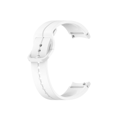 Erstes Armband-Segment in Weiß mit robuster Schließe – passend für viele Smartwatches.