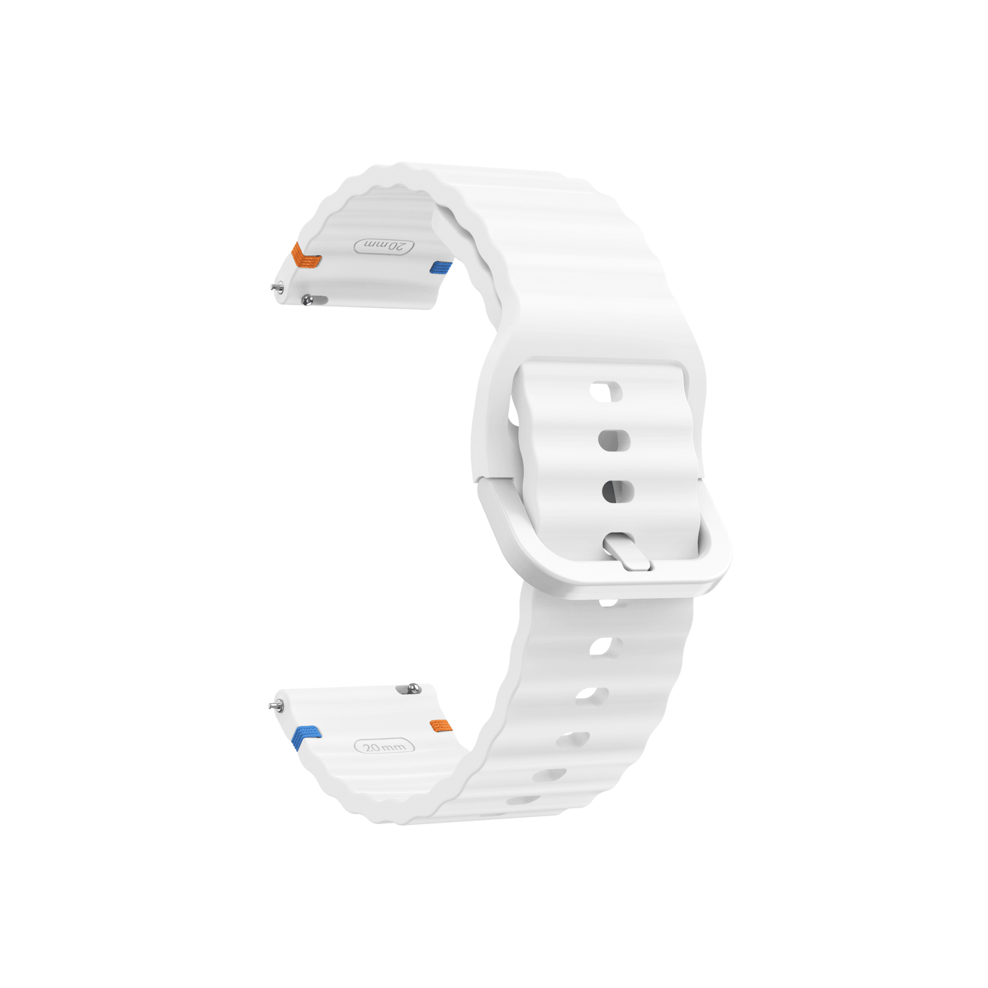 Weißes Aurum Sportarmband, alltagstauglich, atmungsaktiv, 20mm für Smartwatches.