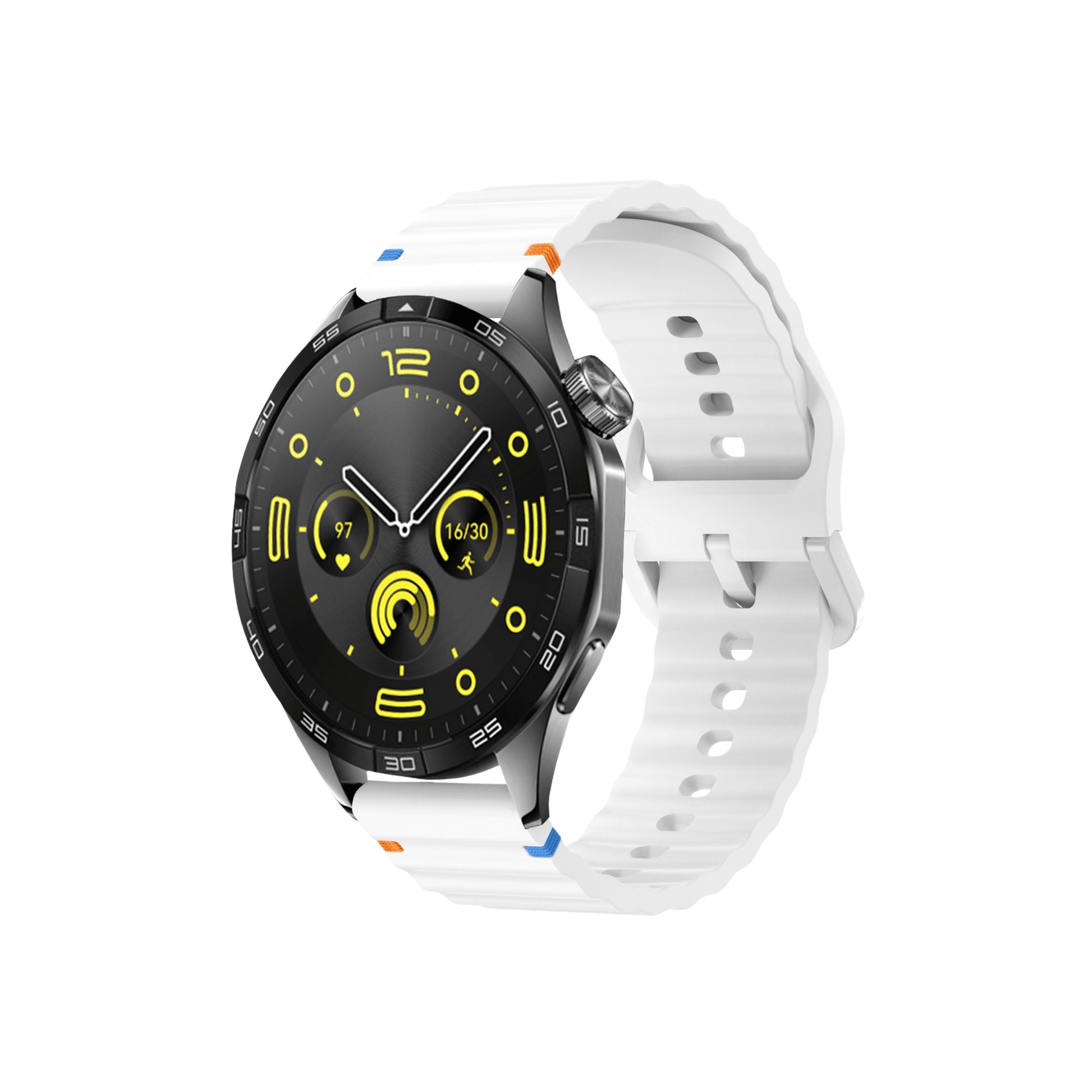 Weißes Smartbandz Aurum Armband für Amazfit, modern und flexibel, 20mm.