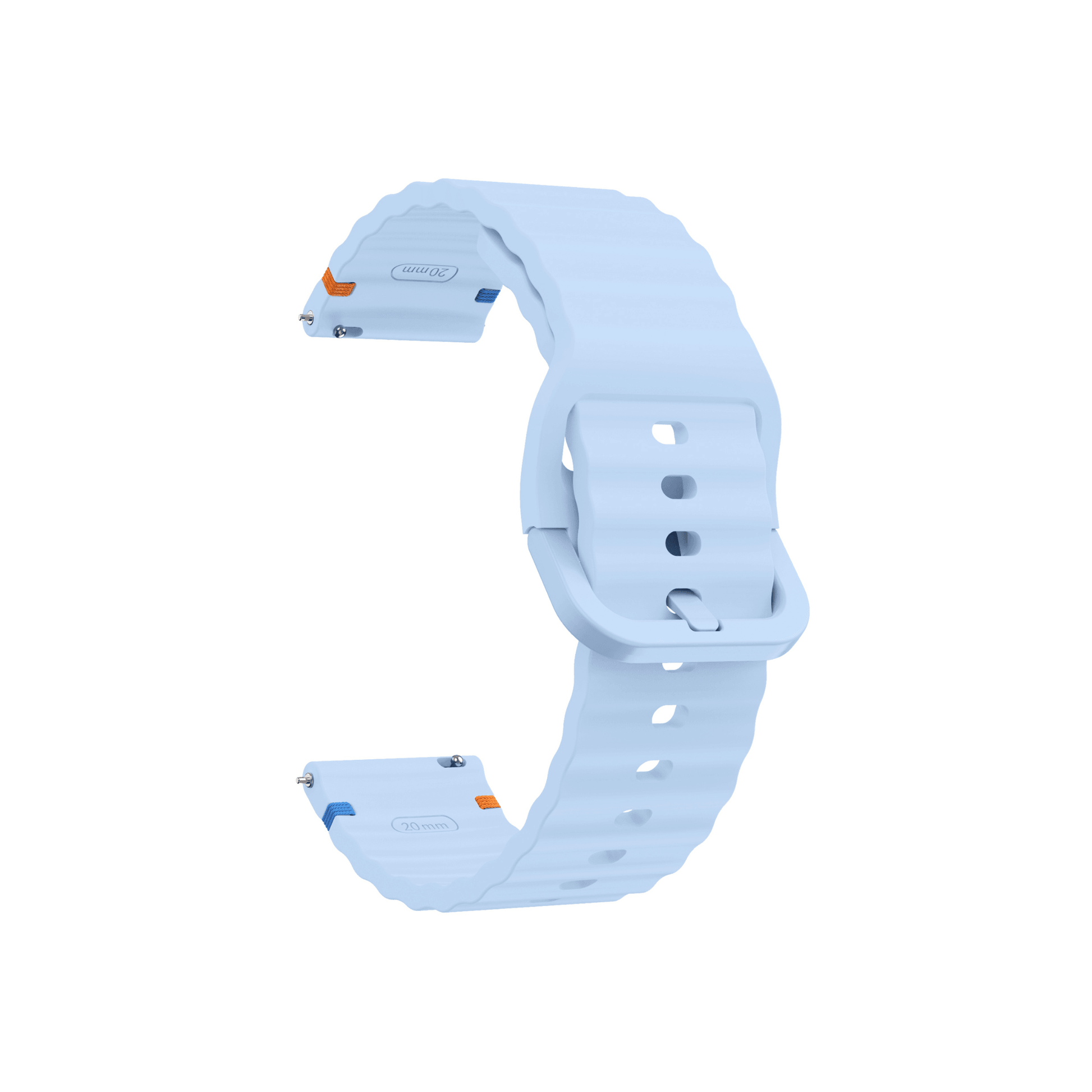 Ozean-Blaues Aurum Universalarmband, flexible Wellenstruktur, 20mm Breite.