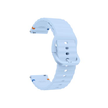 Ozean-Blaues Aurum Universalarmband, flexible Wellenstruktur, 20mm Breite.