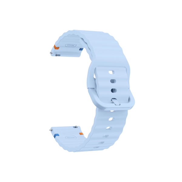 Ozean-Blaues Aurum Universalarmband, flexible Wellenstruktur, 20mm Breite.