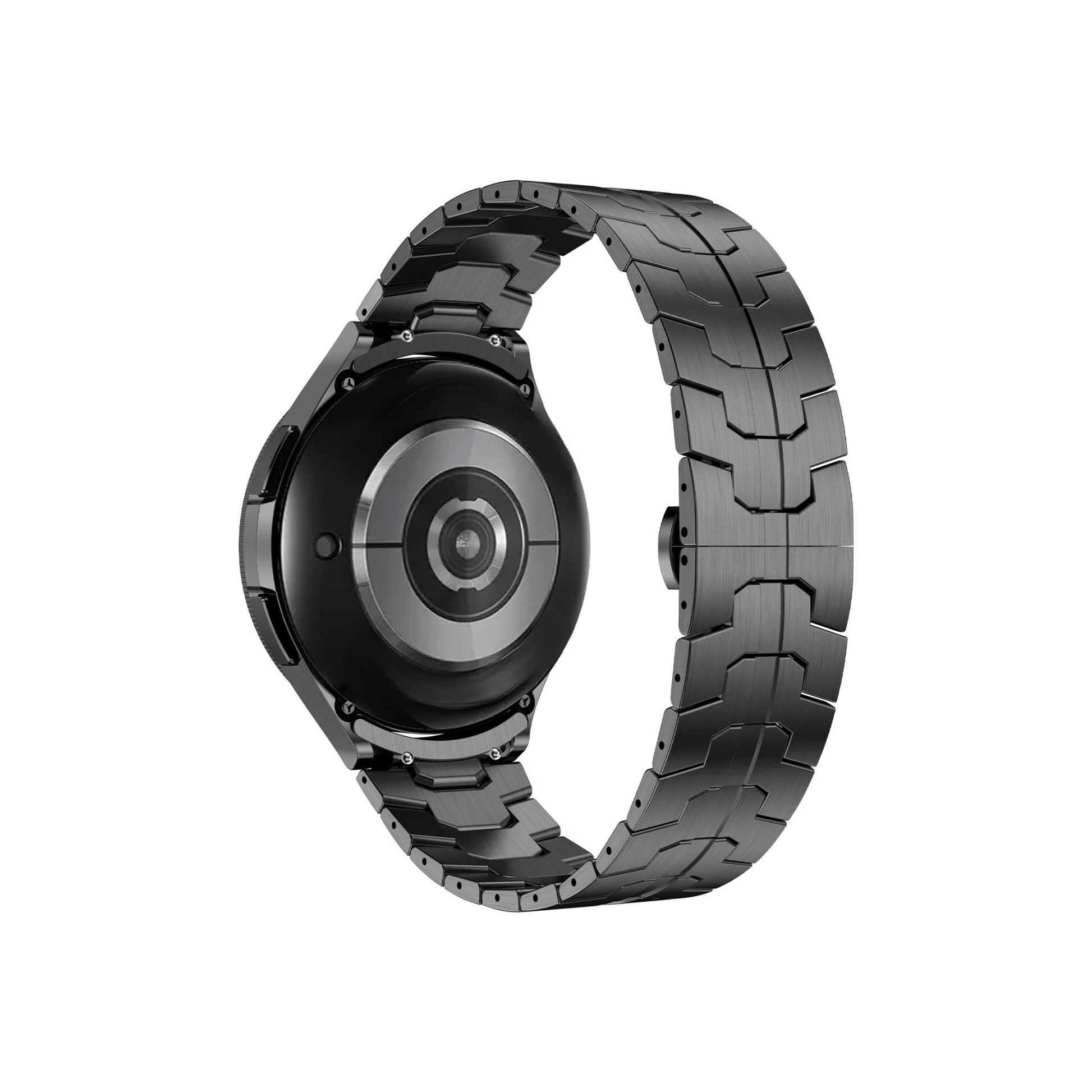 Smartbandz Titan Edition Edelstahlarmband für Samsung Galaxy Watch – schwarzes Gliederarmband, sportlich-elegantes Design und robuste Verarbeitung.