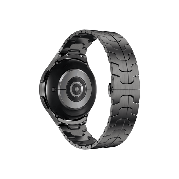 Smartbandz Titan Edition Edelstahlarmband für Samsung Galaxy Watch – schwarzes Gliederarmband, sportlich-elegantes Design und robuste Verarbeitung.