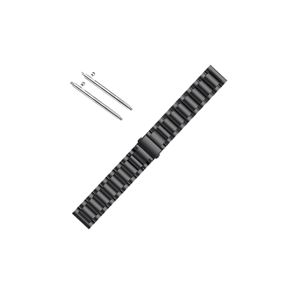 Schwarzes Ersatzarmband für Samsung Smartwatch – Modell Chain aus Edelstahl