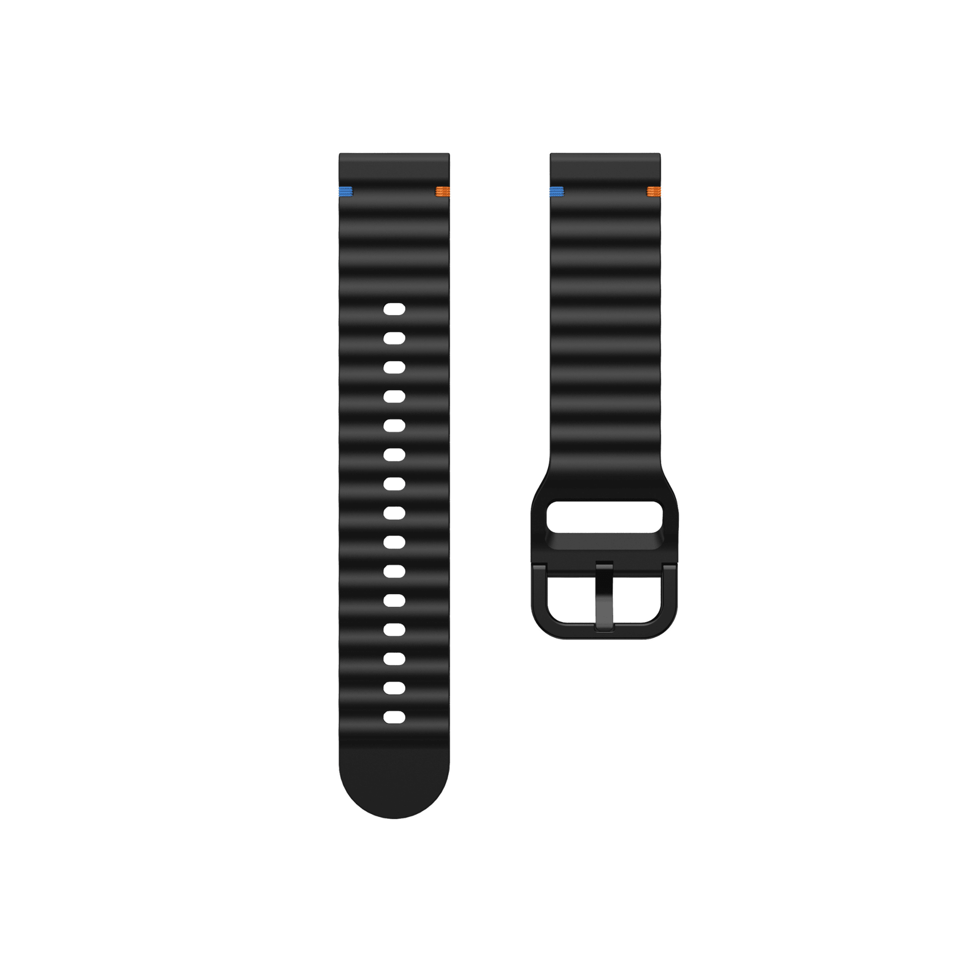 Aurum Sportarmband Schwarz, modernes Design, wasserfest, 20mm für Smartwatches.