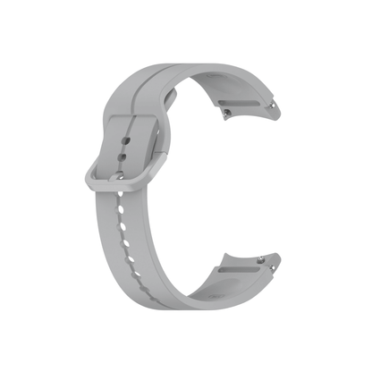 Erstes Segment des silbergrauen Armbands mit Dornschließe – kompatibel mit Smartbandz.