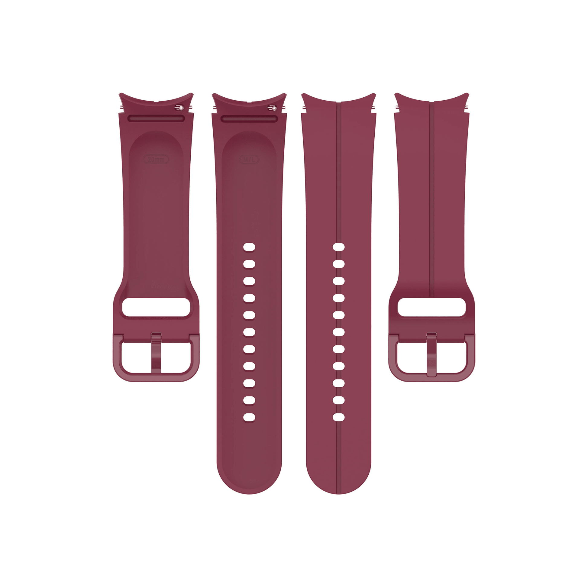 Zweites Segment des Armbands in Bordeauxrot – sportlich, hochwertig und flexibel.