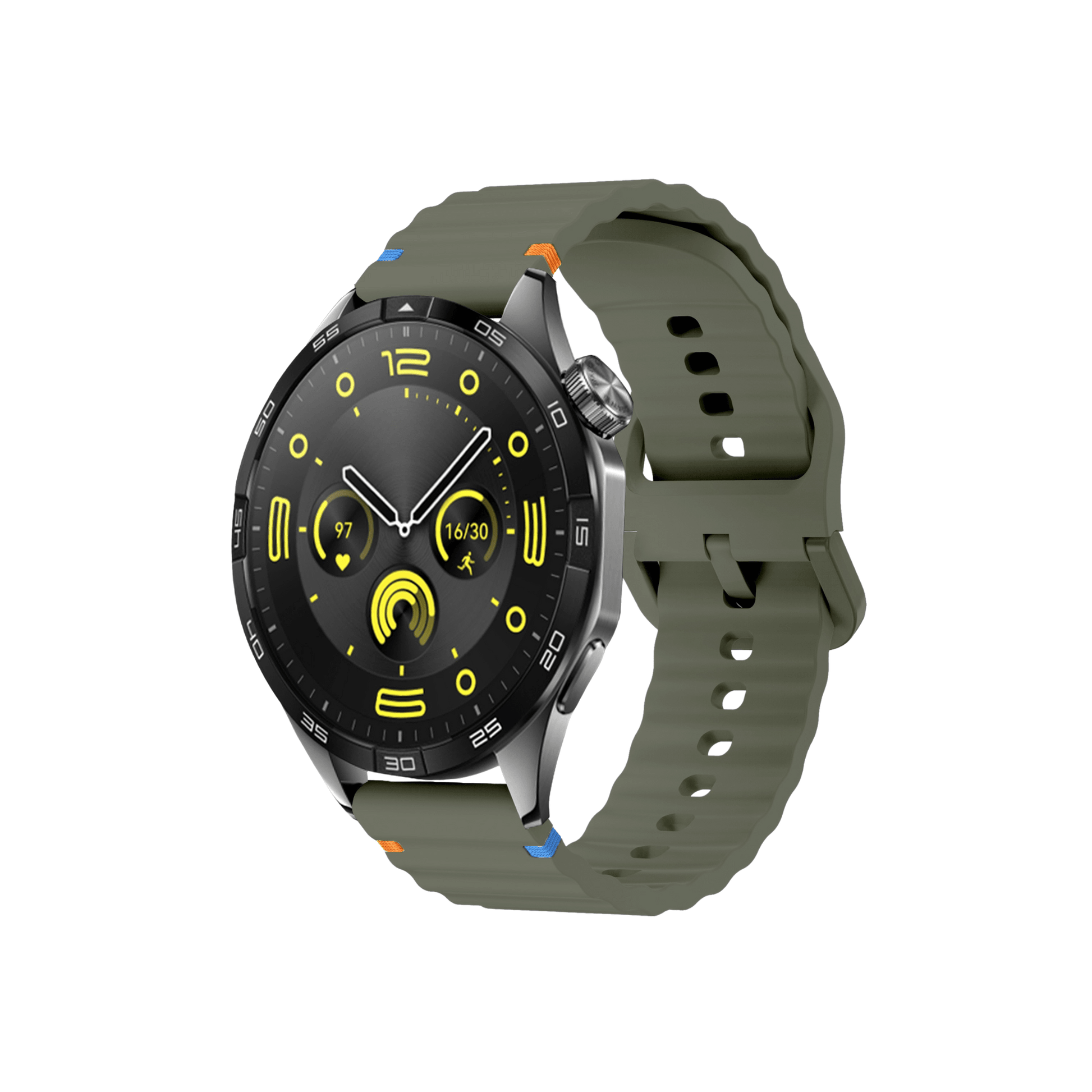 Grünes Smartbandz Aurum Sportarmband, kompatibel mit Amazfit, 20mm, atmungsaktiv.