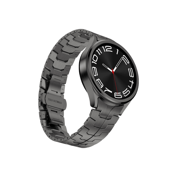 Smartbandz Titan Edition Edelstahlarmband in Schwarz für Samsung Galaxy Watch – robustes, modernes Gliederdesign mit präziser Verarbeitung und innovativer Verschlusstechnik. Perfekt für sportliche und elegante Looks, hochwertiger Edelstahl, maximaler Tragekomfort und stilvolles Design für jeden Anlass.