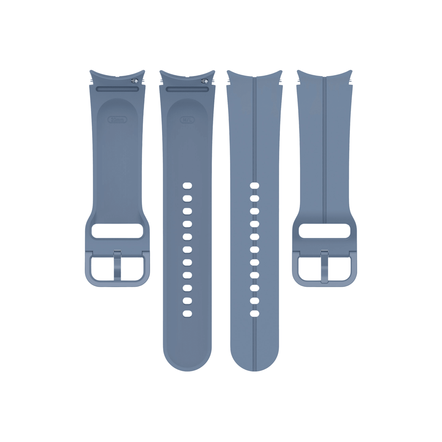 Komplettes Smartwatch-Armband in Blau – zwei Teile plus Schließe für bequemen Sitz.
