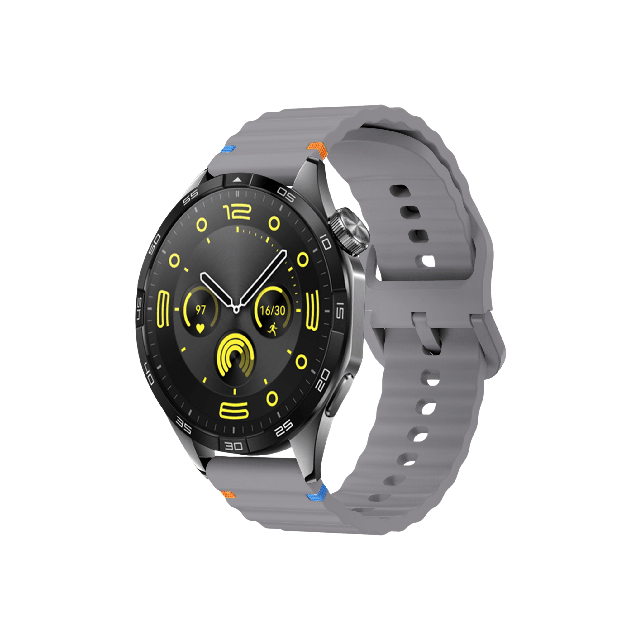 Aurum Sportarmband Grau, klassisches Design, 20mm, für Samsung & Garmin.