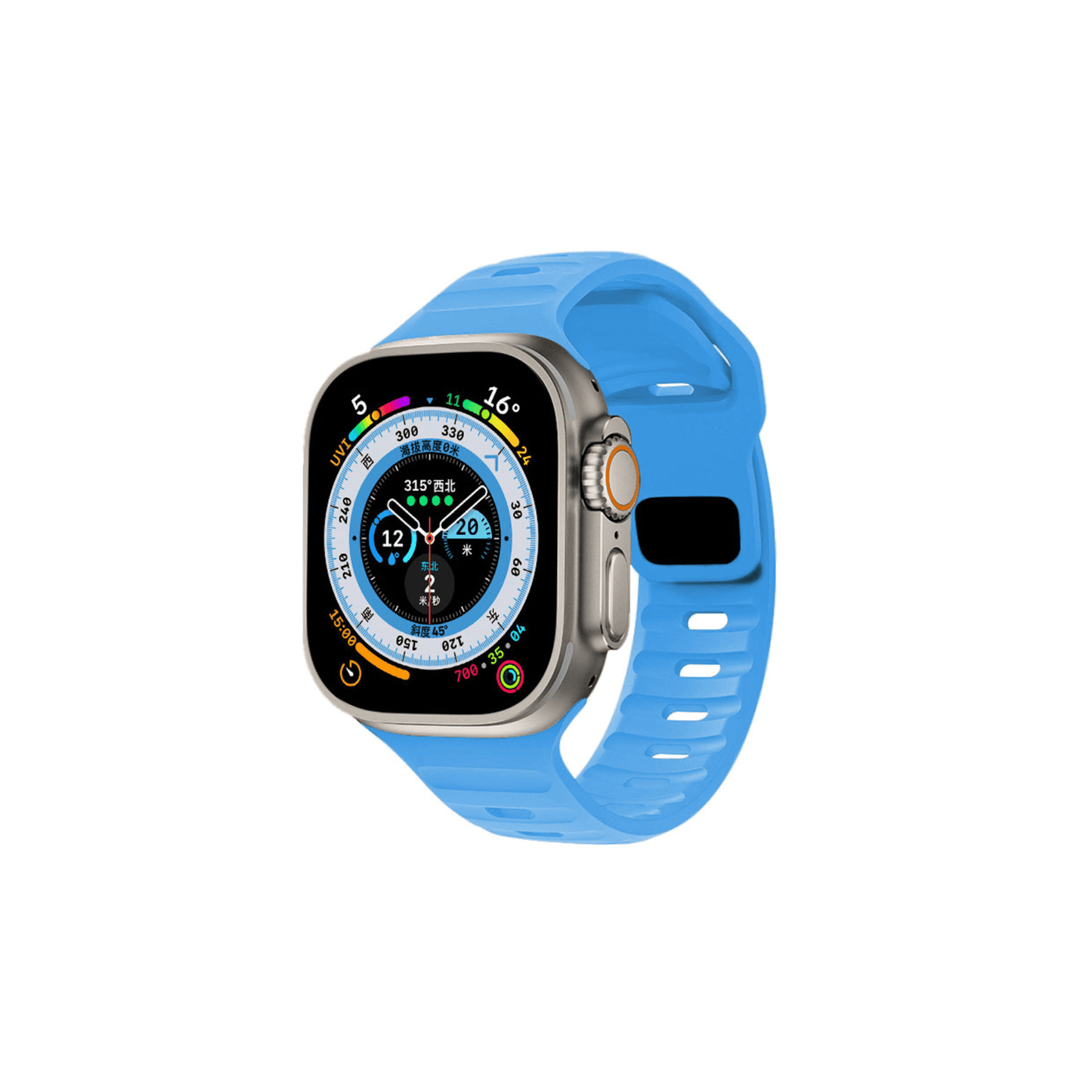 Blaues Active Air Silikonarmband – perforiertes Design für maximale Bewegungsfreiheit