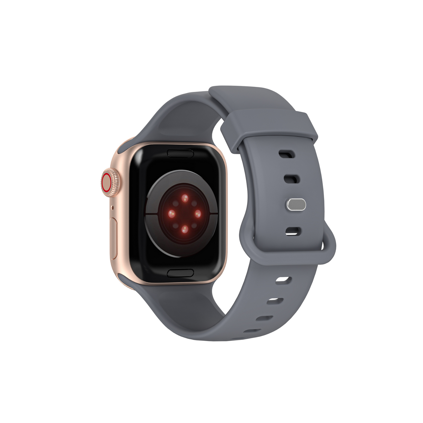Apple Watch Silikonarmband Fit in Hellgrau – flexibles, langlebiges Uhrenarmband, kompatibel mit allen Apple Watch Modellen, schweißresistent.