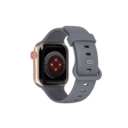 Apple Watch Silikonarmband Fit in Hellgrau – flexibles, langlebiges Uhrenarmband, kompatibel mit allen Apple Watch Modellen, schweißresistent.