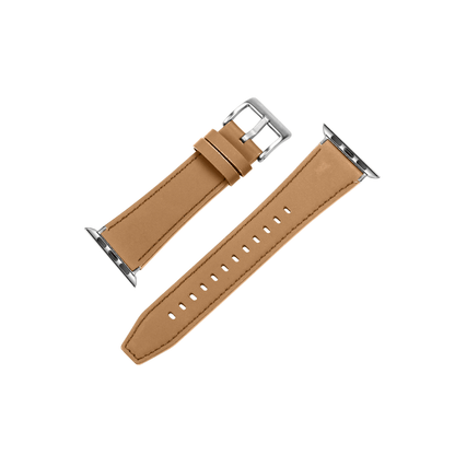 Apple Watch Armband Luxe Braun – elegantes Echtleder mit edler Verarbeitung, ideal für Business-Outfits.