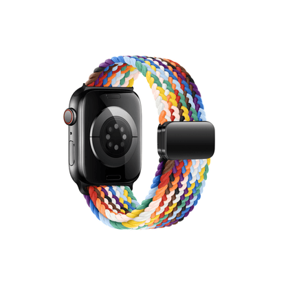 Regenbogenfarbenes Casual Loop Armband – geflochtenes Statement für Apple Watch