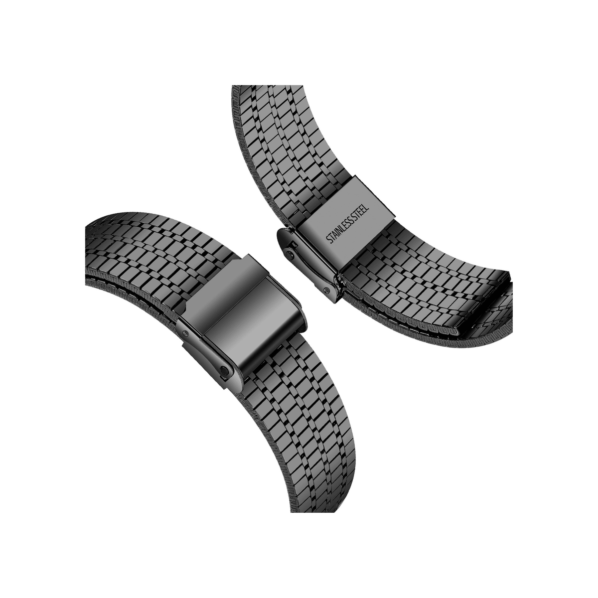 Apple Watch Armband in Schwarz – robuster Edelstahl-Look mit sicherer Faltschließe