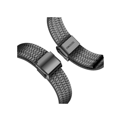 Apple Watch Armband in Schwarz – robuster Edelstahl-Look mit sicherer Faltschließe
