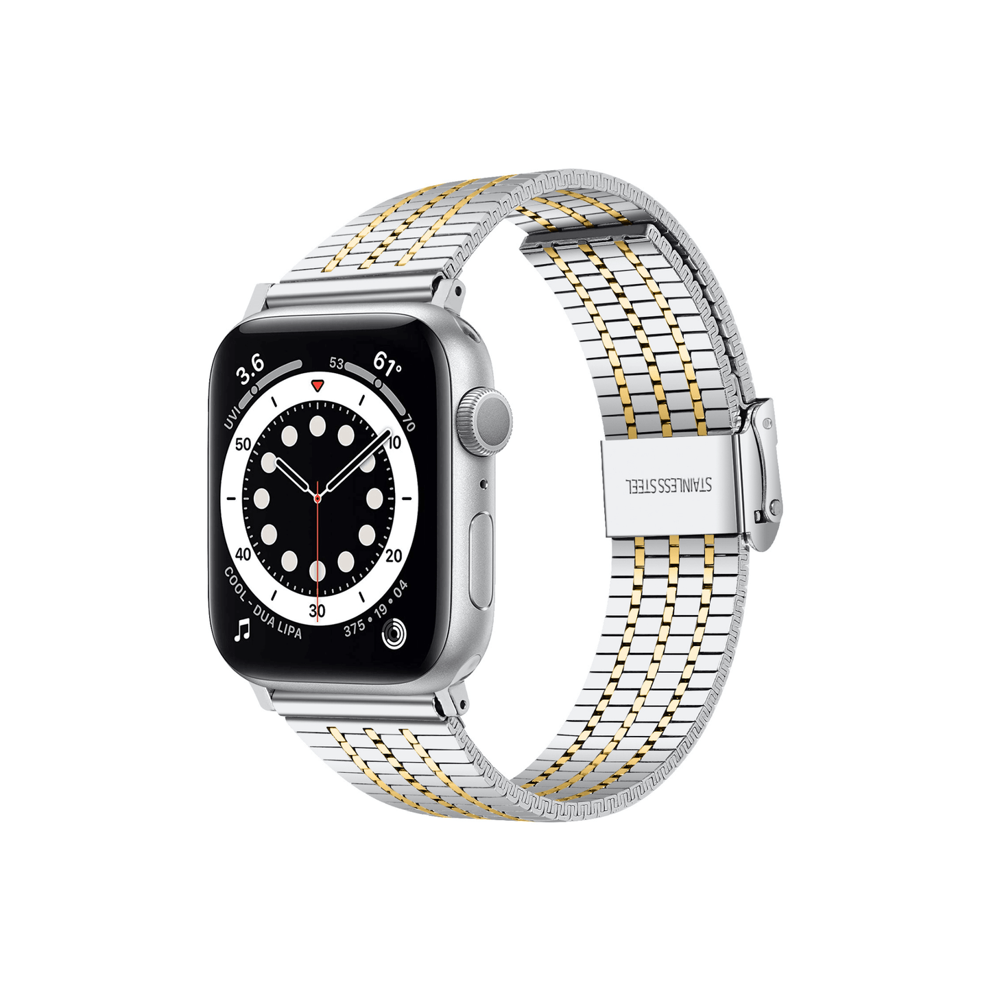 Elysium Edelstahlarmband in Silber-Gold – zweifarbiger Luxuslook für deine Apple Watch