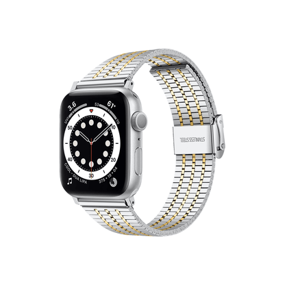 Elysium Edelstahlarmband in Silber-Gold – zweifarbiger Luxuslook für deine Apple Watch