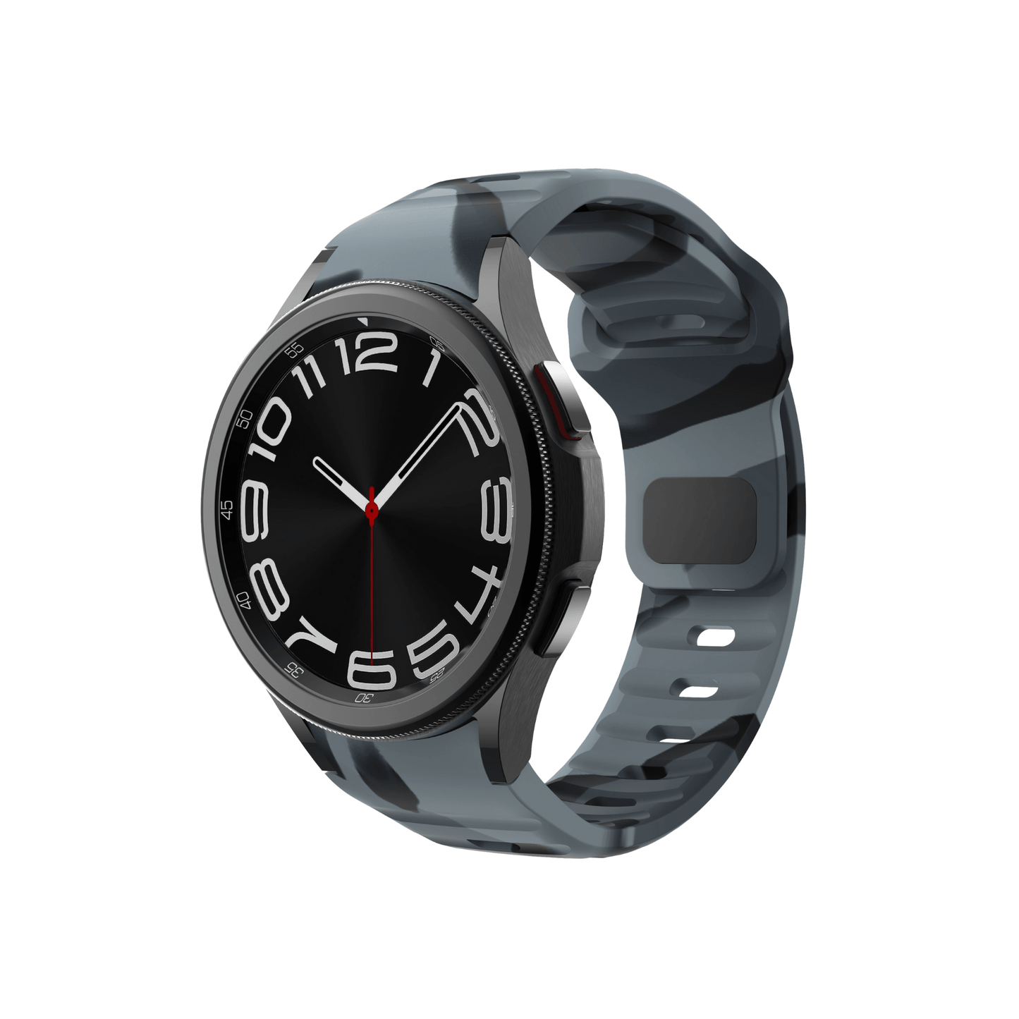 Smartbandz Fit Pulse in Camouflage Schwarz – sportliches Silikonarmband mit 20 mm Breite, ideal für Smartwatches beim Training.