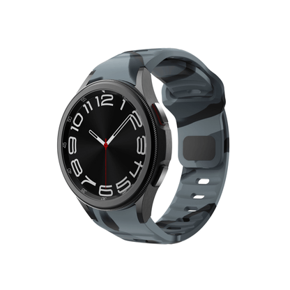 Smartbandz Fit Pulse in Camouflage Schwarz – sportliches Silikonarmband mit 20 mm Breite, ideal für Smartwatches beim Training.