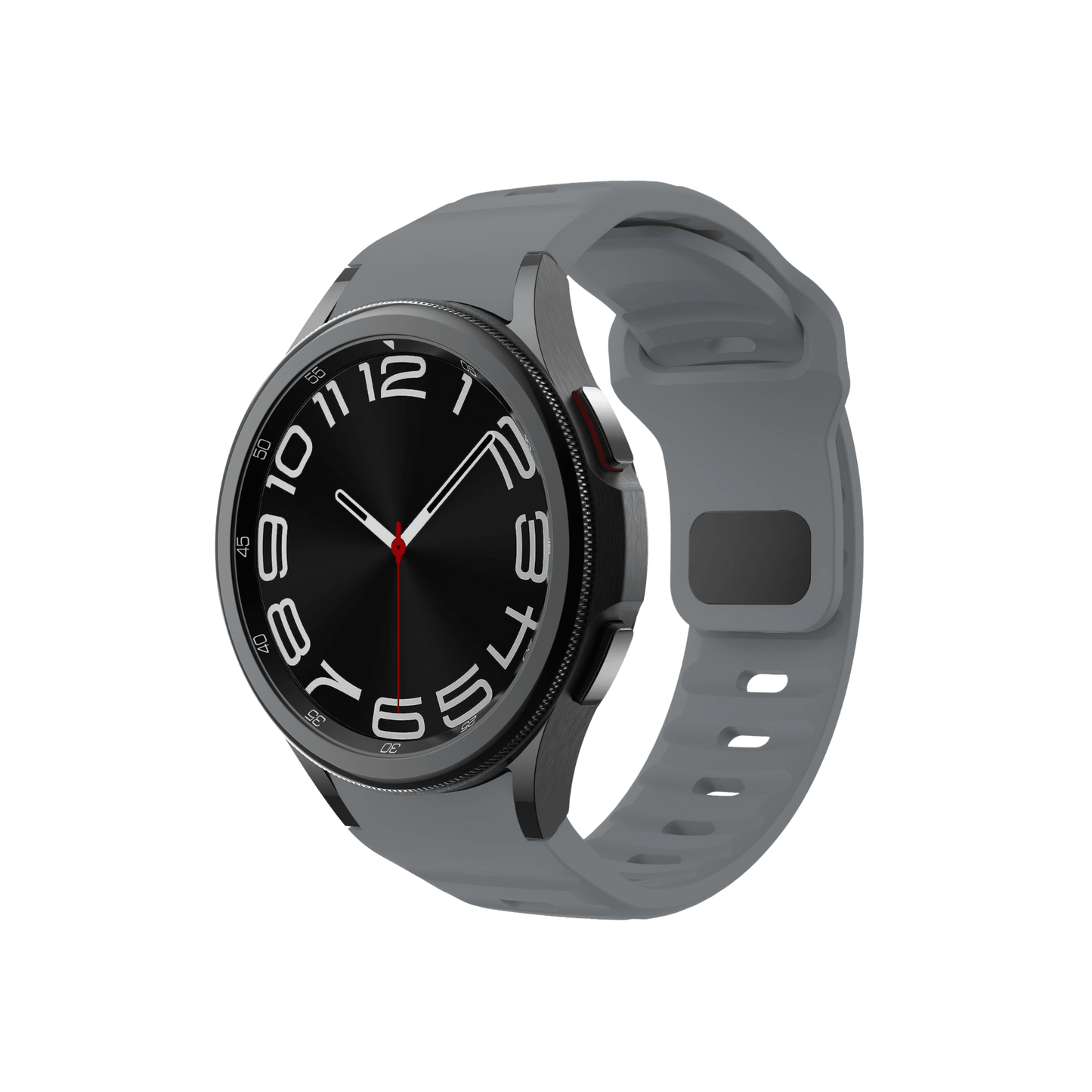 Smartbandz Fit Pulse in Grau – sportliches Silikonarmband mit 20 mm Breite, ideal für Smartwatches beim Training.