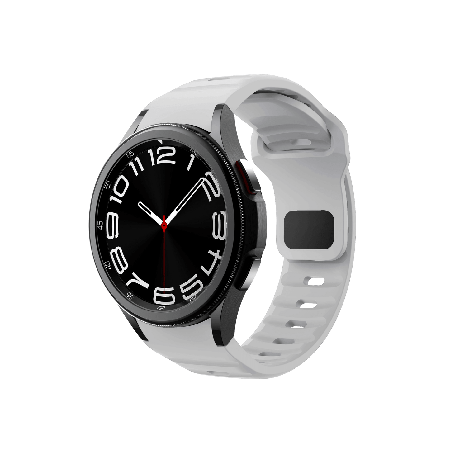 Smartbandz Fit Pulse in Hellgrau – sportliches Silikonarmband mit 20 mm Breite, ideal für Smartwatches beim Training.