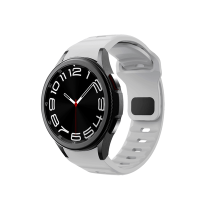 Smartbandz Fit Pulse in Hellgrau – sportliches Silikonarmband mit 20 mm Breite, ideal für Smartwatches beim Training.