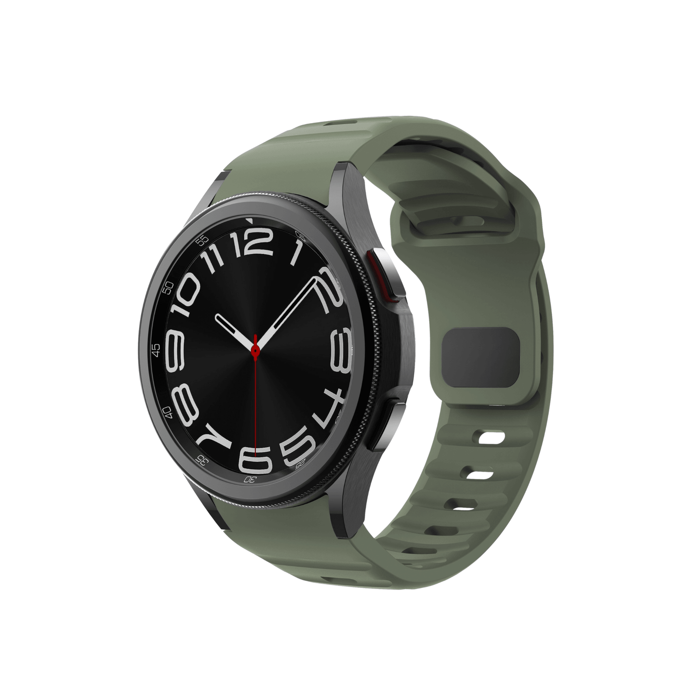 Smartbandz Fit Pulse in Militärgrün – sportliches Silikonarmband mit 20 mm Breite, ideal für Smartwatches beim Training.