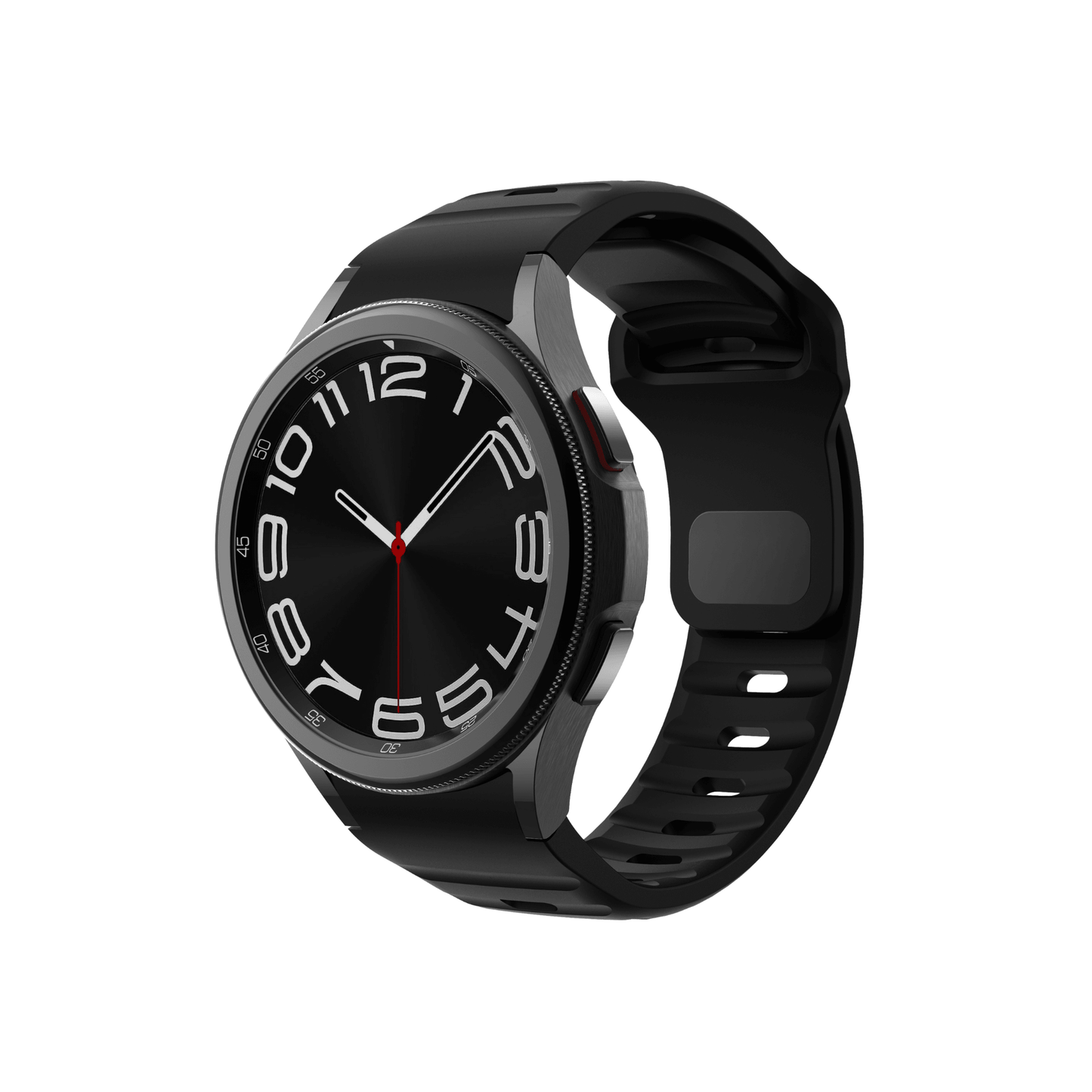 Smartbandz Fit Pulse in Schwarz – sportliches Silikonarmband mit 20 mm Breite, ideal für Smartwatches beim Training.