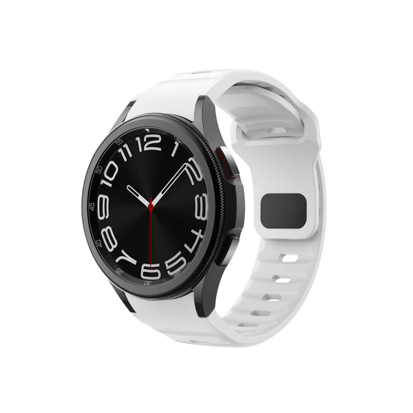 Smartbandz Fit Pulse in Weiß – sportliches Silikonarmband mit 20 mm Breite, ideal für Smartwatches beim Training.