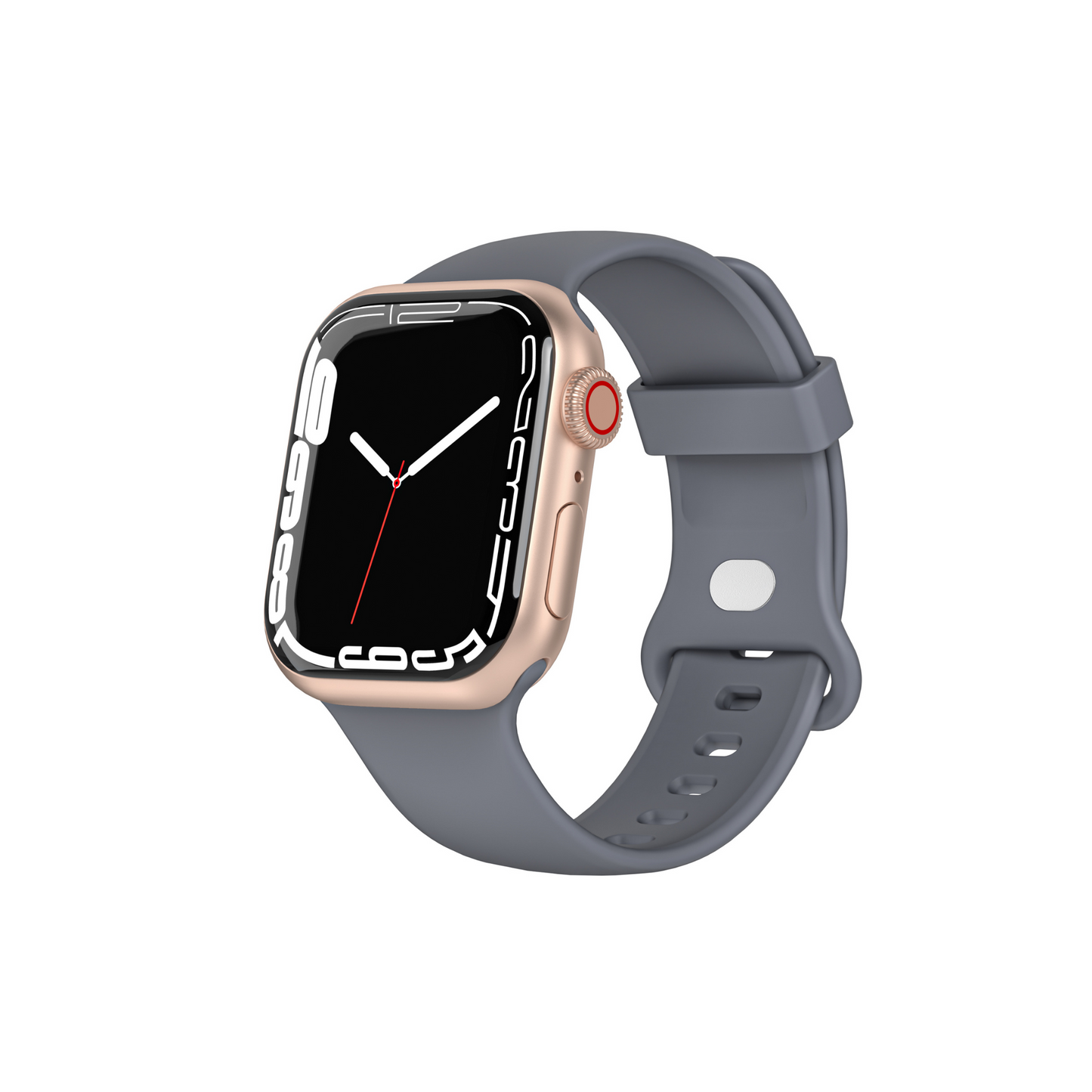 Stilvolles hellgraues Silikonarmband Fit für die Apple Watch – bequemes und robustes Uhrenarmband für Damen und Herren, modernes Design.