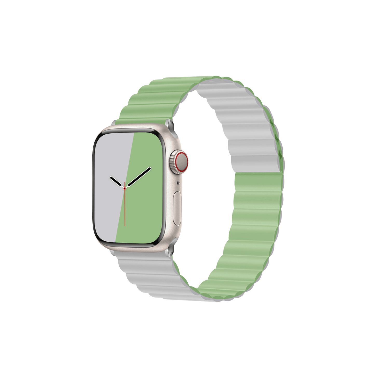 Wendbares Flip Side Sportarmband in Hellgrau-Waldgrün – zwei Styles für deine Apple Watch