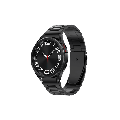 	Frontansicht des Matrix Edelstahlarmbands in Schwarz – 20 mm Bandbreite für moderne Smartwatches.