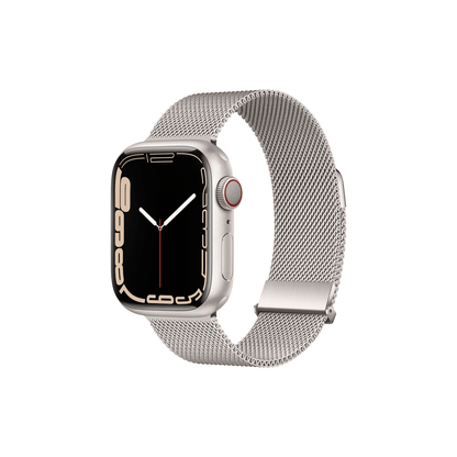Milanaise Armband in Polarsternweiß – elegantes Edelstahlarmband mit magnetischem Verschluss