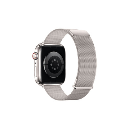 Elegantes Apple Watch Armband in Polarsternweiß – individuell anpassbar mit Magnetverschluss