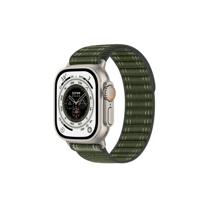 Novo Loop in Militärgrün – starkes Textilband mit Klettverschluss für Apple Watch