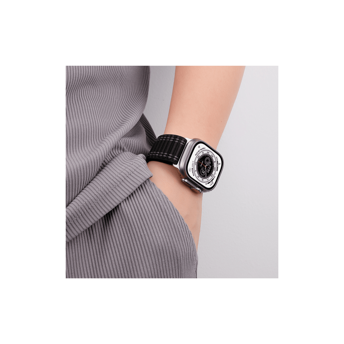 Schwarzes Novo Loop Apple Watch Armband – ideal für Sport, Alltag & dynamischen Lifestyle
