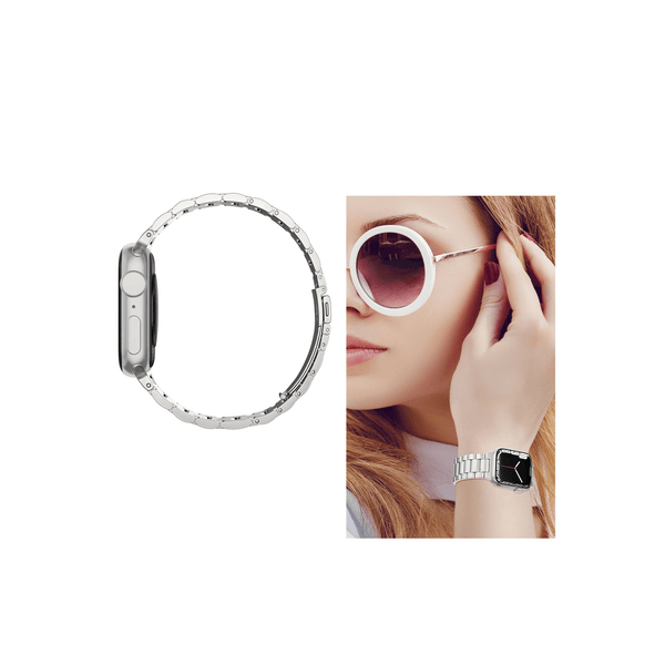 Royal Edelstahlarmband Silber für Apple Watch – das perfekte Accessoire für einen stilvollen Business-Look, hochwertig, robust und edel.