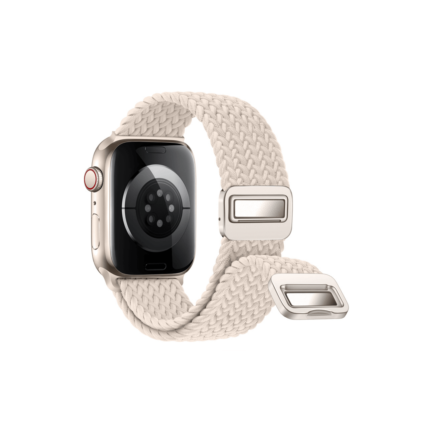 Geflochtenes Apple Watch Armband in Polarweiß – ideal für Büro, Freizeit & Training