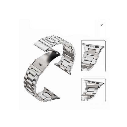 Premium Royal Edelstahlarmband in Silber – massive Glieder, glänzende Oberfläche, perfekt für anspruchsvolle Smartwatch-Träger.